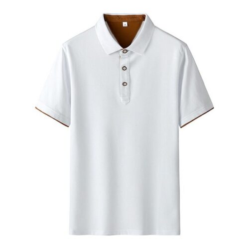 High-End Simple Pure Cotton Lapel Loose Trendy Fashion Polo Shirt